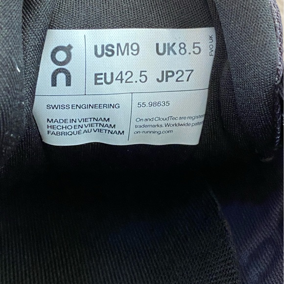 On Cloudgo Men’s Size 9 Black/Eclipse - Picture 5 of 6